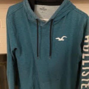 Teal Blue THIN Hollister Hoodie